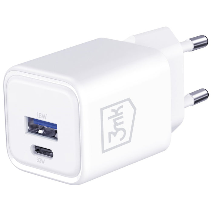 Зарядно 3MK Hyper Charger PD 33W GaN QC4+ PPS AFC FCP SCP, бяло