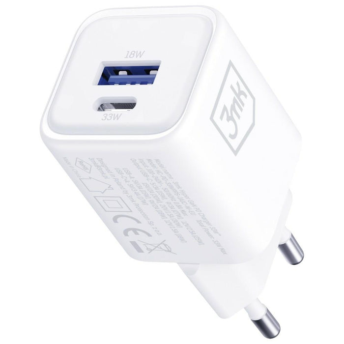 Зарядно 3MK Hyper Charger PD 33W GaN QC4+ PPS AFC FCP SCP, бяло