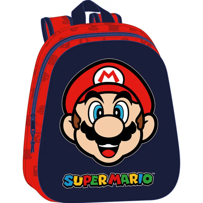 3D Детска раница Super Mario Червен Морско син 27 x 33 x 10