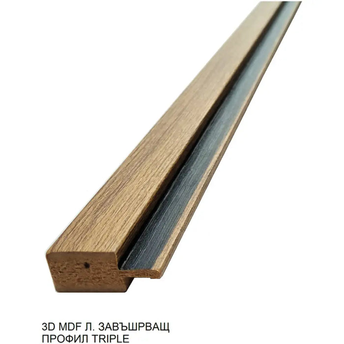3D MDF ЛЯВ ЗАВЪШРВАЩ ПРОФИЛ MEBELISTIKA TRIPLE 2.8 M