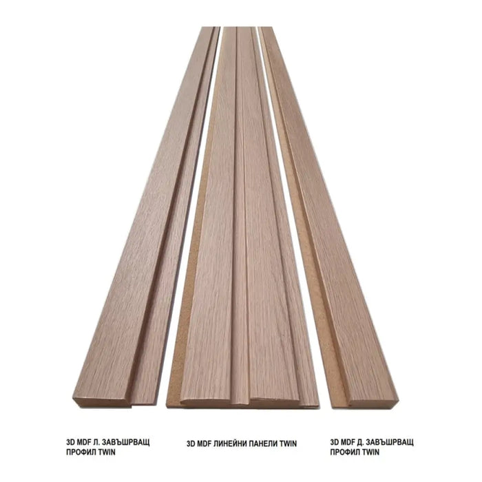 3D MDF СТЕННИ ПАНЕЛИ MEBELISTIKA TWIN 280X12X1.5 СМ.