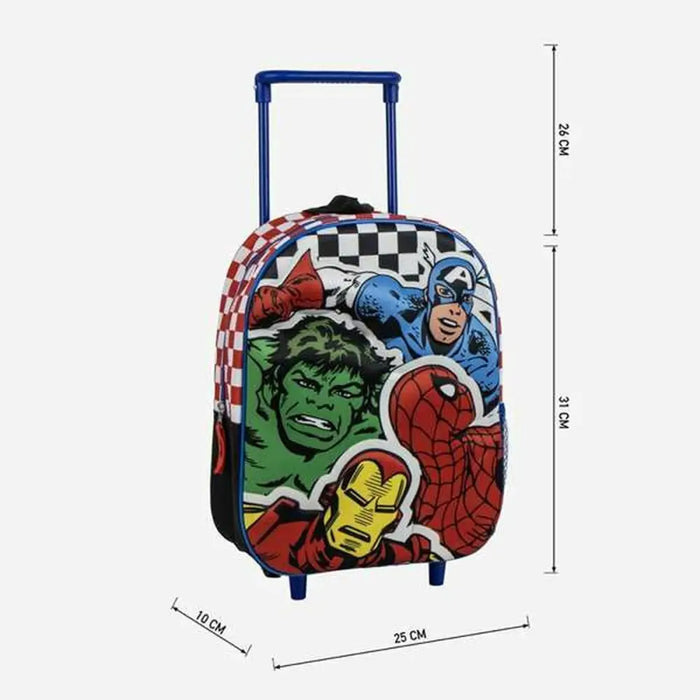 3D училищна чанта с колелца The Avengers 25,0 x 31,0 x 10,0