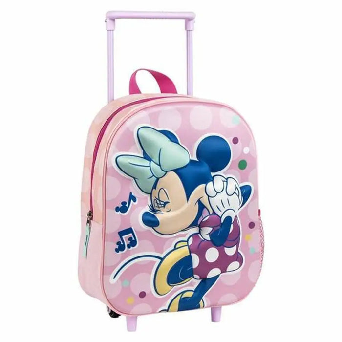 3D училищна чанта с колелца Minnie Mouse Розов 25,0 x 31,0