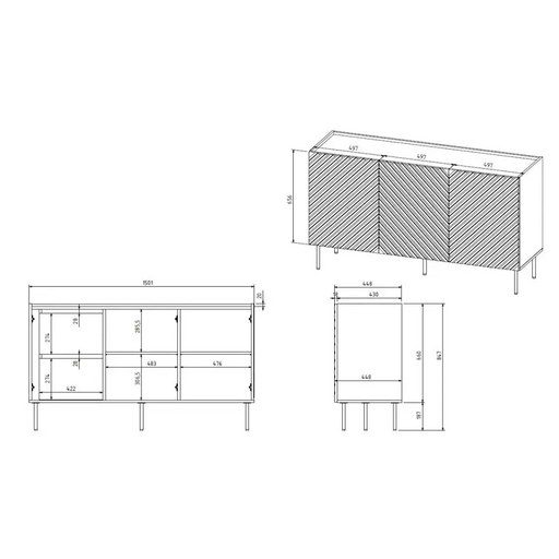 3D2SZ ONDA скрин 150x45x85 черен