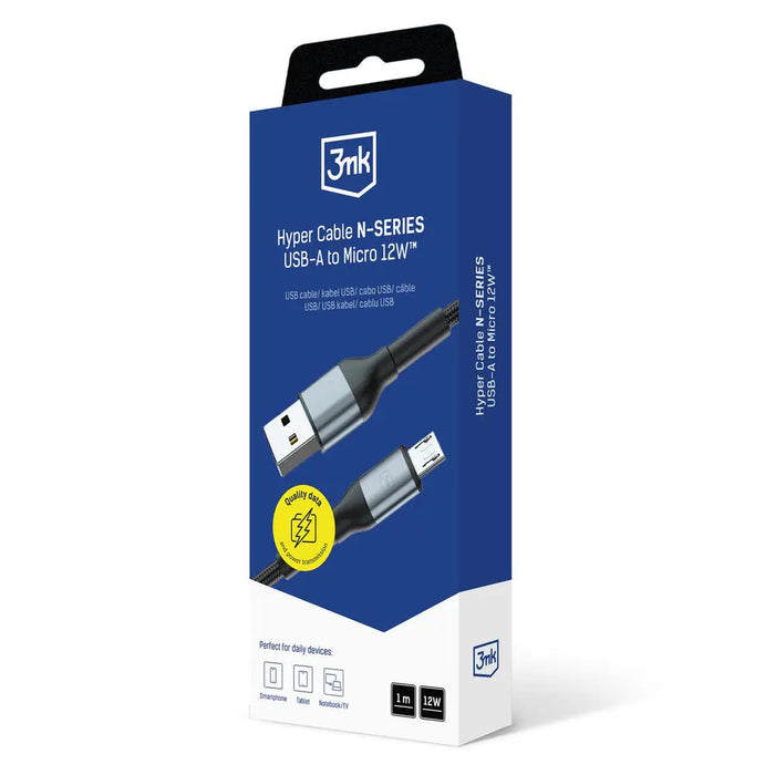 3mk Hyper Cable N-SERIES USB-A / MicroUSB 1m 5V/2.4A 12W