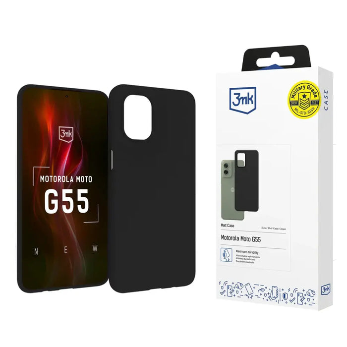 3mk Matt Case за Motorola Moto G55 5G - черен