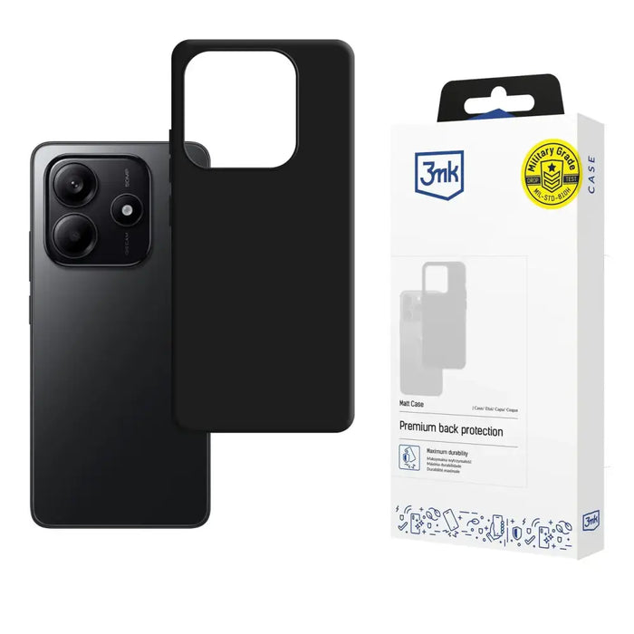 3mk Matt Case за Xiaomi Redmi Note 14 4G - черен мат