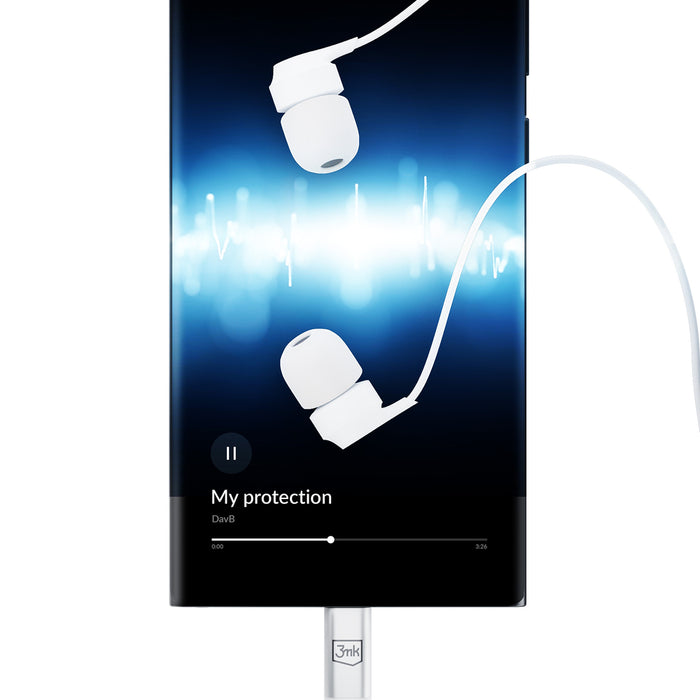 USB-C 3mk кабелни слушалки - бели