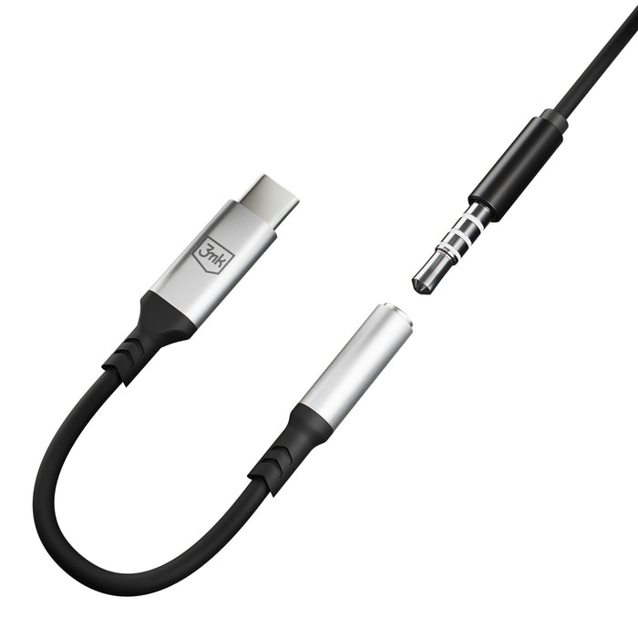 3mk USB-C адаптер - 3,5 мм минижак - сребрист
