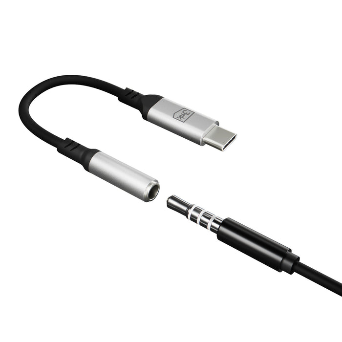 3mk USB-C адаптер - 3,5 мм минижак - сребрист