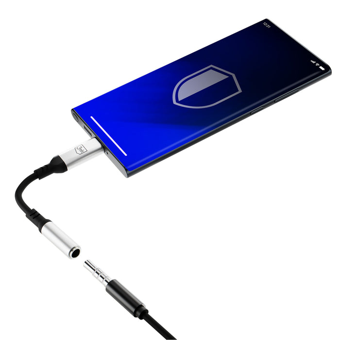 3mk USB-C адаптер - 3,5 мм минижак - сребрист