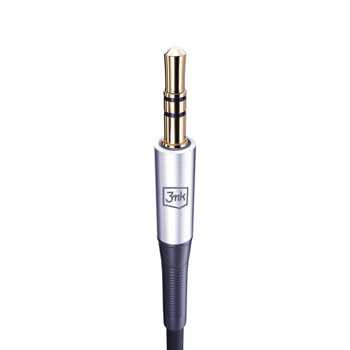 3mk AUX минижак 3.5 мм / USB-C кабел - сребрист