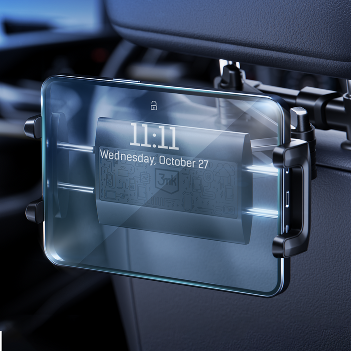 Стойка за телефон 3mk Single Headrest за единична облегалка за кола - черна