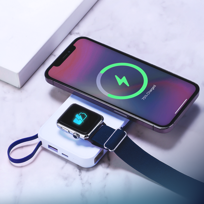 Преносима батерия Powerbank 3mk PastelUp 10,000mAh 22.5W USB 1A1C - бял