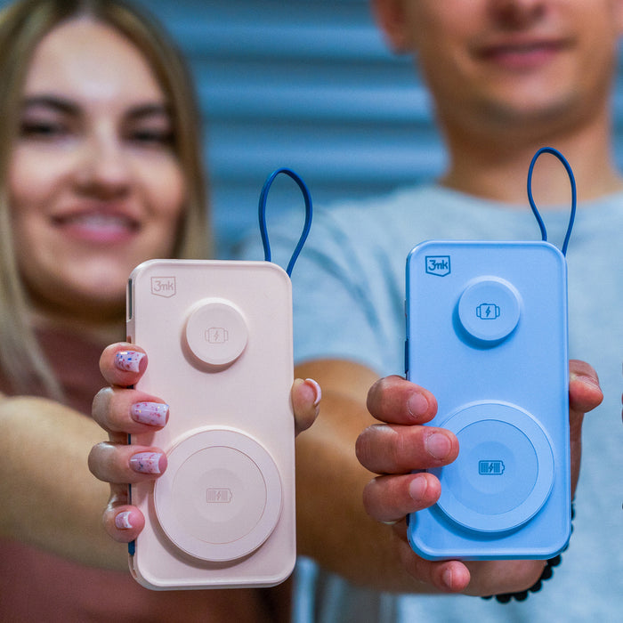 Преносима батерия Powerbank 3mk PastelUp 10,000mAh 22.5W USB 1A1C - бял