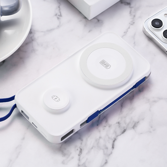 Преносима батерия Powerbank 3mk PastelUp 10,000mAh 22.5W USB 1A1C - бял