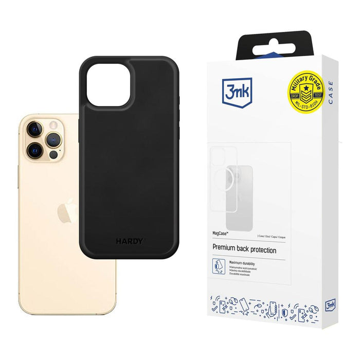 3mk Hardy Apple Silky Leather MagCase за Apple iPhone 12 / 12 Pro - черен