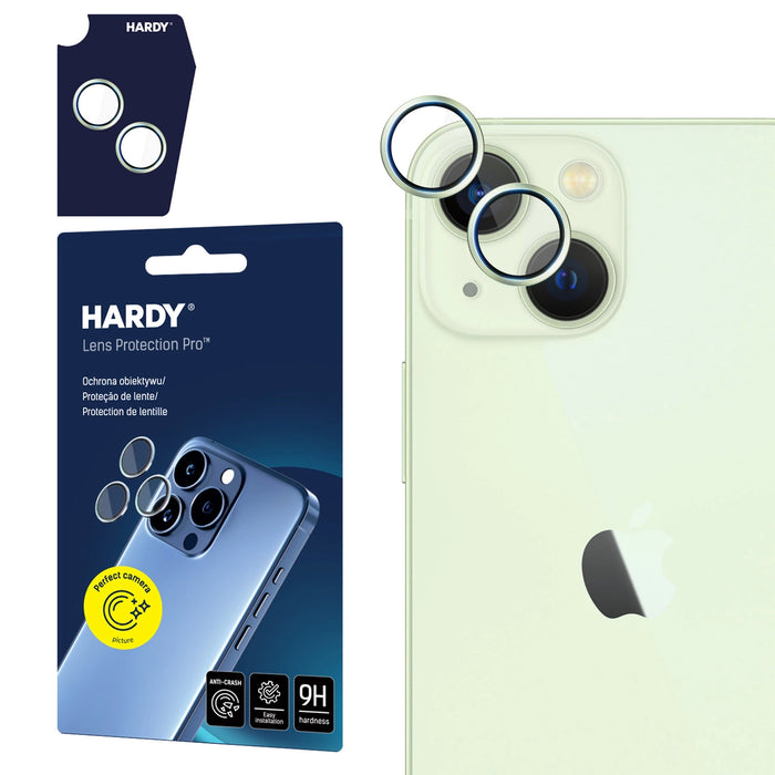 3mk HARDY Lens Protection Pro Glass за Apple iPhone 15 / 15 Plus - зелено