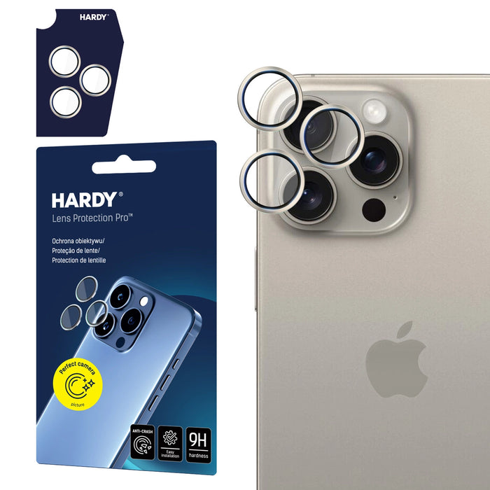3mk HARDY Lens Protection Pro Glass за Apple iPhone 15 Pro - бежов