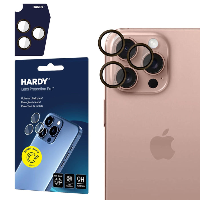 3mk HARDY Lens Protection Pro Glass за Apple iPhone 16 Pro / 16 Pro Max - кафяв