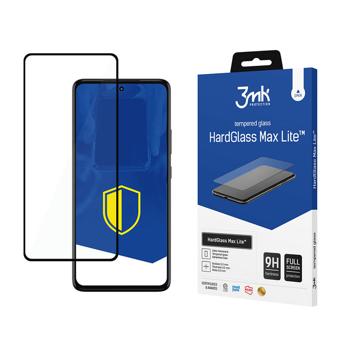 3mk HardGlass Max Lite черно закалено стъкло за Motorola Moto G72