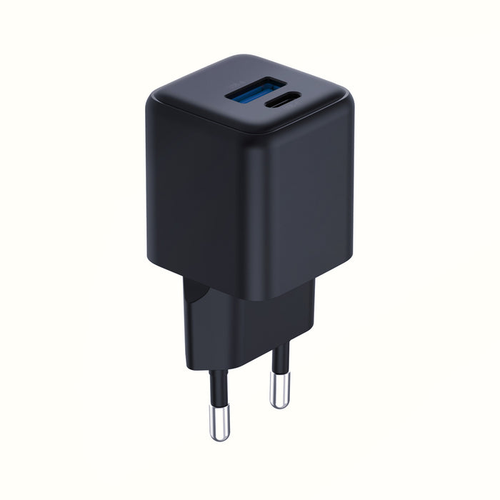 3mk Hyper GaN зарядно устройство 20W QC4+ PD PPS USB-C USB-A стенно зарядно устройство - черно