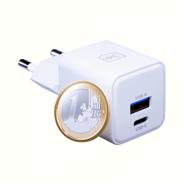 3mk Hyper GaN зарядно устройство 20W QC4+ PD PPS USB-C USB-A стенно зарядно устройство - бяло