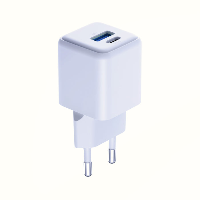 3mk Hyper GaN зарядно устройство 20W QC4+ PD PPS USB-C USB-A стенно зарядно устройство - бяло