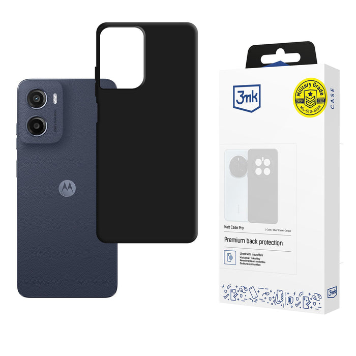 3mk Матов Калъф Pro за Motorola Moto E15 - Черен
