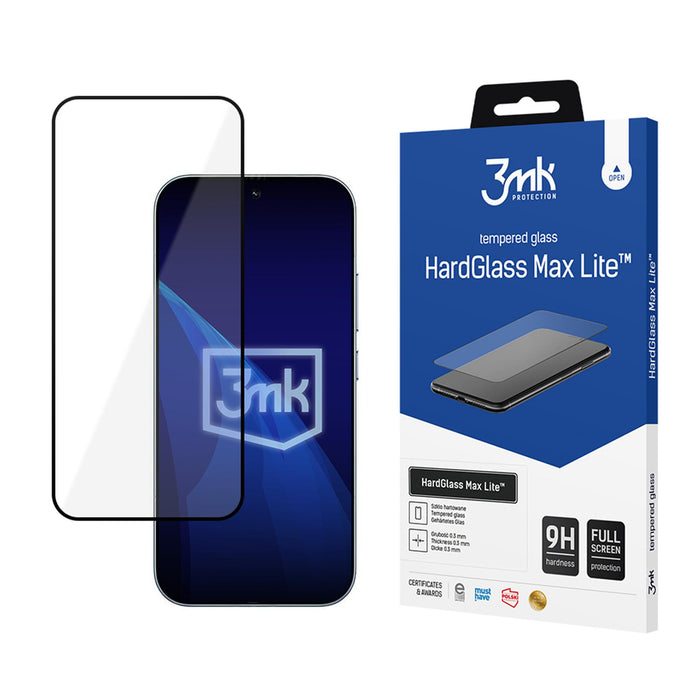 3mk HardGlass Max Lite черно закалено стъкло за Xiaomi 17 / 17 Pro