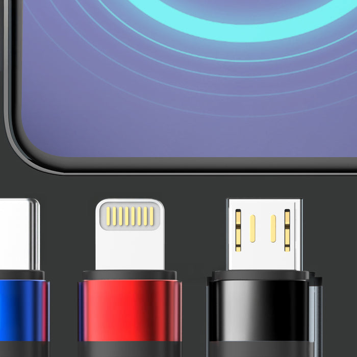 3mk Hyper Cable N-SERIES 3 в 1 USB-A / Lightning / Micro 1.2m 9V/2A 18W - черен