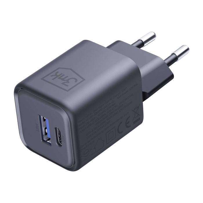 3mk Hyper Charger PD 33W GaN QC4+ PPS AFC FCP SCP 1A1C Зарядно за стена - Черно