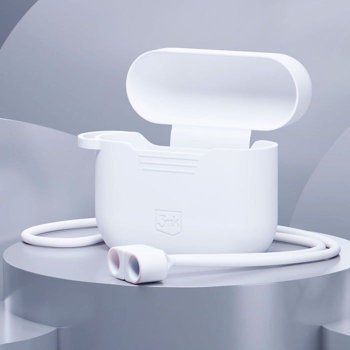Аксесоари - Apple AirPods 4 - 3mk силиконов калъф за AirPods, бял