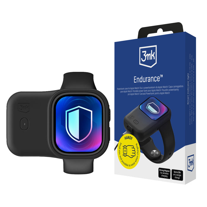 3mk Endurance Преносима батерия Powerbank за Apple Watch 40 мм / 41 мм 2.5W 1200mAh USB-C - черен