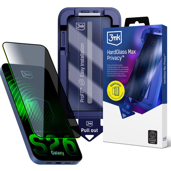 9H закалено стъкло с 3mk HardGlass Max Privacy филтър за Samsung Galaxy S26
