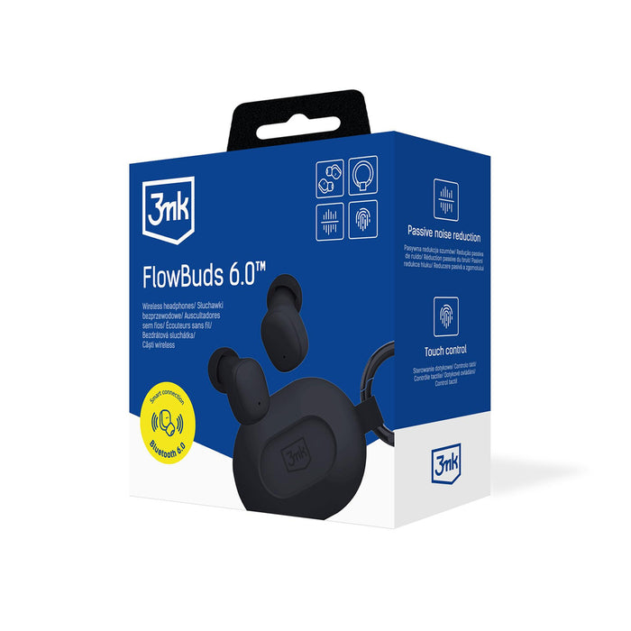 Безжични слушалки TWS 3mk FlowBuds 6.0 - черни