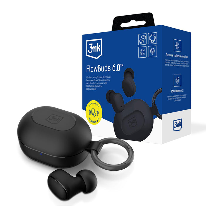Безжични слушалки TWS 3mk FlowBuds 6.0 - черни