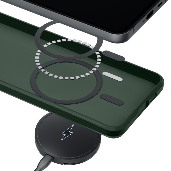 3mk Smoke MagCase за Samsung Galaxy S25 - зелен-прозрачен