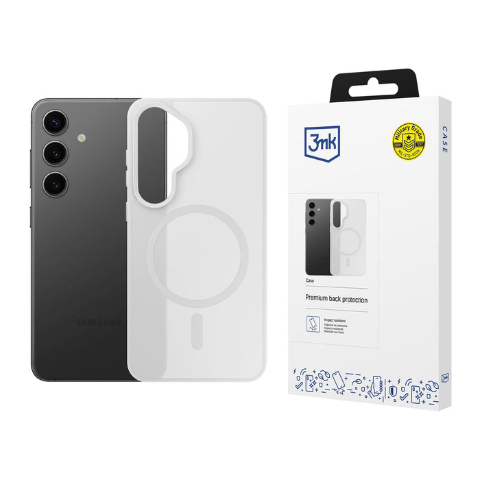 3mk Smoke MagCase за Samsung Galaxy S25 - бяло-прозрачен