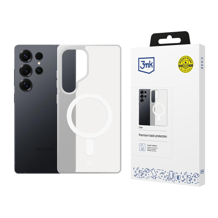3mk Smoke MagCase за Samsung Galaxy S25 Ultra - бял-прозрачен