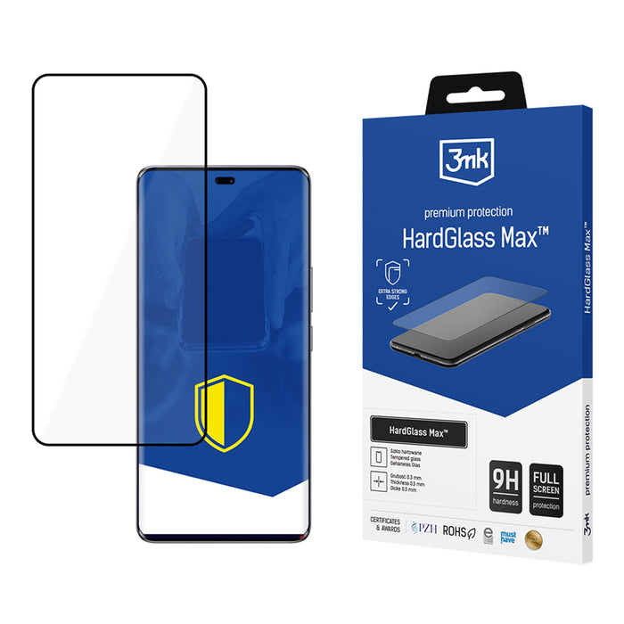 Подсилено закалено стъкло за цял екран 3mk HardGlass Max Black за Honor Magic7 Lite
