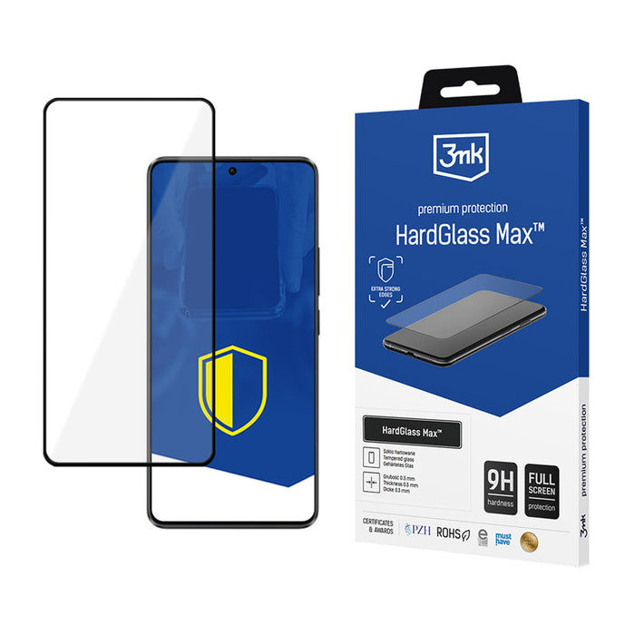 Подсилено закалено стъкло с пълно покритие 3mk HardGlass Max черно за Xiaomi Poco X6 Pro 5G