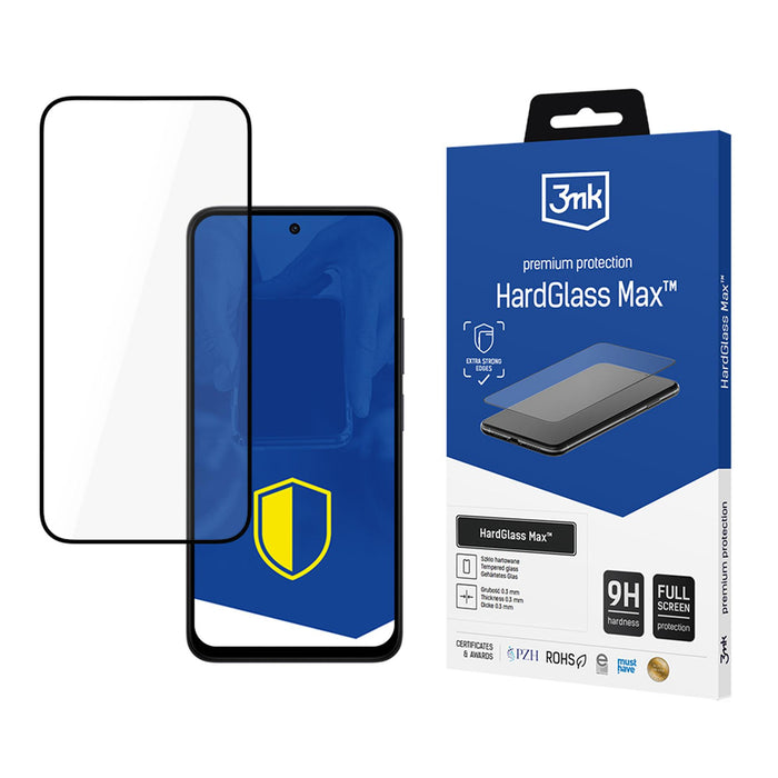 Подсилено закалено стъкло за цял екран 3mk HardGlass Max черно за Xiaomi Redmi 15 5G
