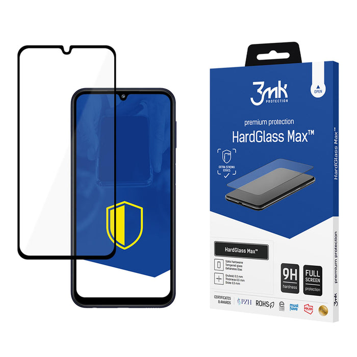 Подсилено закалено стъкло с пълно покритие 3mk HardGlass Max черно за Samsung Galaxy M34 5G