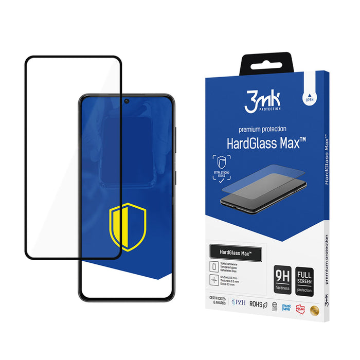 Подсилено закалено стъкло с пълно покритие 3mk HardGlass Max черно за Samsung Galaxy S21 5G