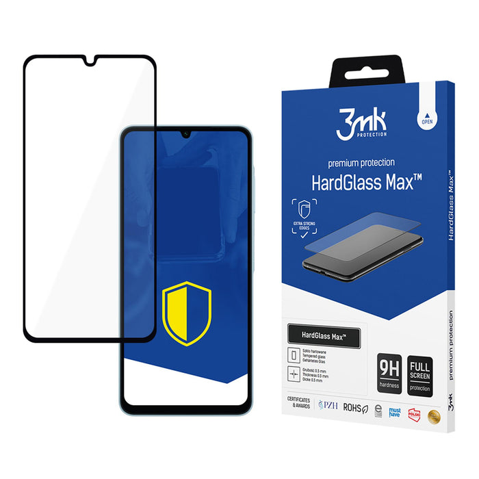 Подсилено закалено стъкло за цял екран 3mk HardGlass Max Black за Samsung Galaxy A06