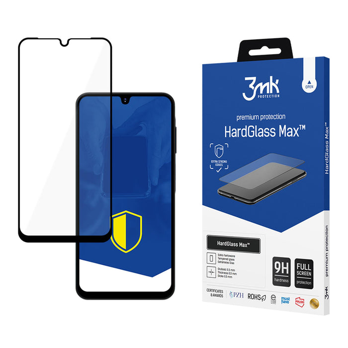 Подсилено закалено стъкло за цял екран 3mk HardGlass Max Black за Samsung Galaxy A16/A26/M16