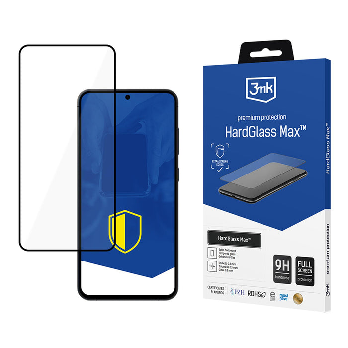 Подсилено закалено стъкло за цял екран 3mk HardGlass Max Black за Samsung Galaxy S25+