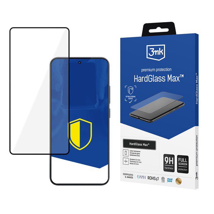 Подсилено закалено стъкло за цял екран 3mk HardGlass Max Black за Xiaomi 15