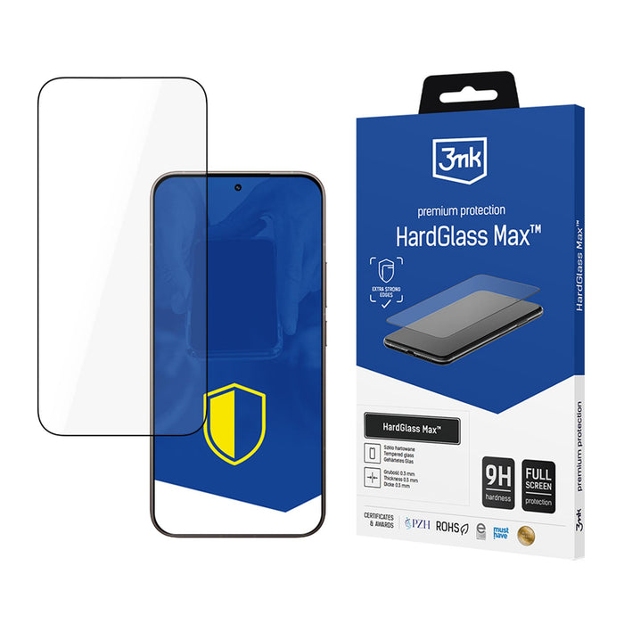 Подсилено закалено стъкло с пълно покритие 3mk HardGlass Max черно за Xiaomi 15T 5G / 15T Pro 5G